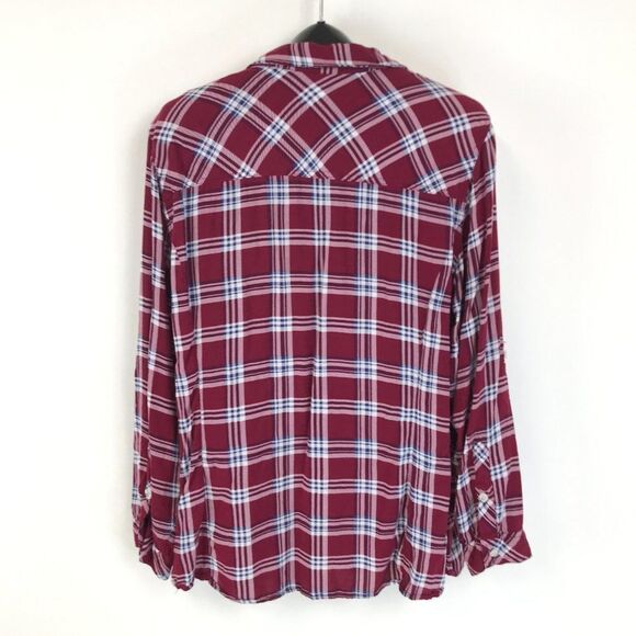 Torrid Button-Front Plaid Camp Shirt Women's Plus Size 2/2X Casual Rayon - Picture 4 of 11